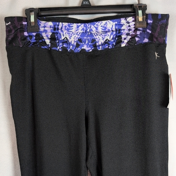 Danskin Purple and Black Leggings with Flared Design - Picture 4 of 8
